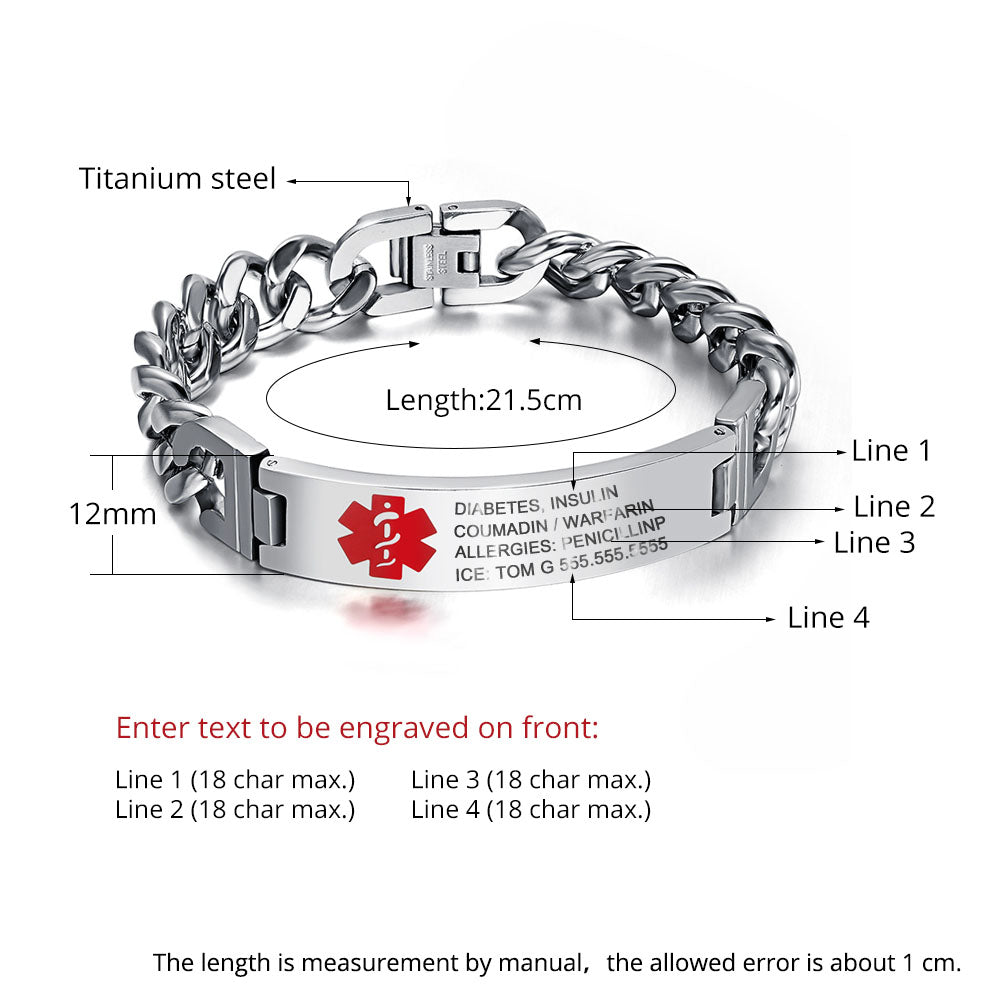 Stainless Steel Medical Bracelet