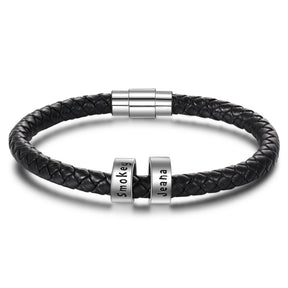 Custom Stainless Steel Leather Bracelets