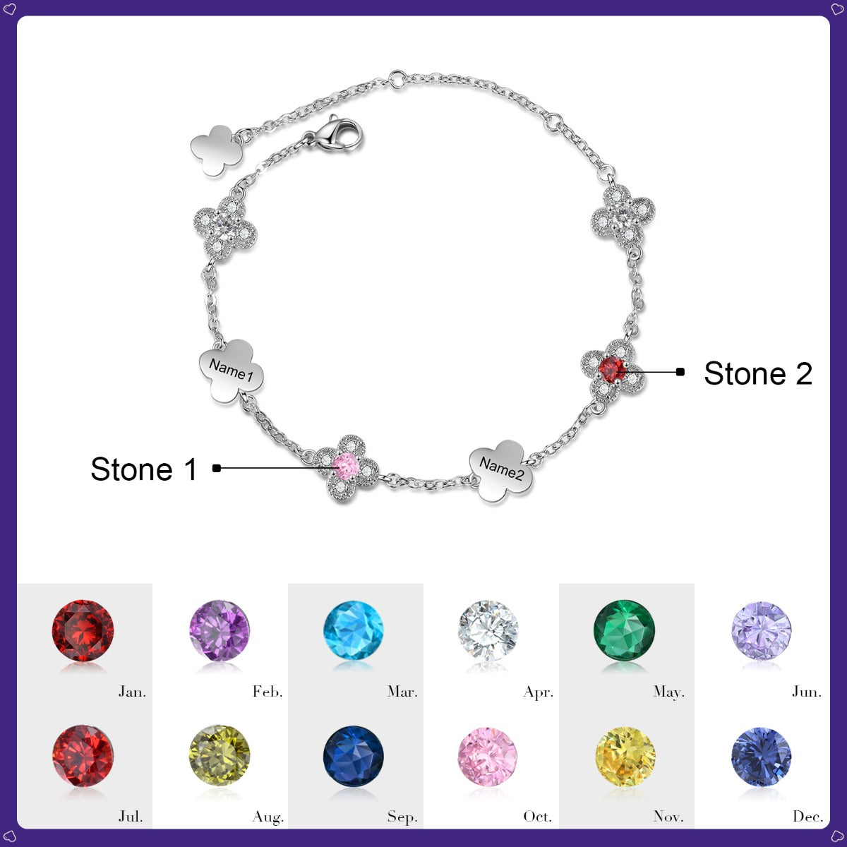 Birthstone Flower Bracelet