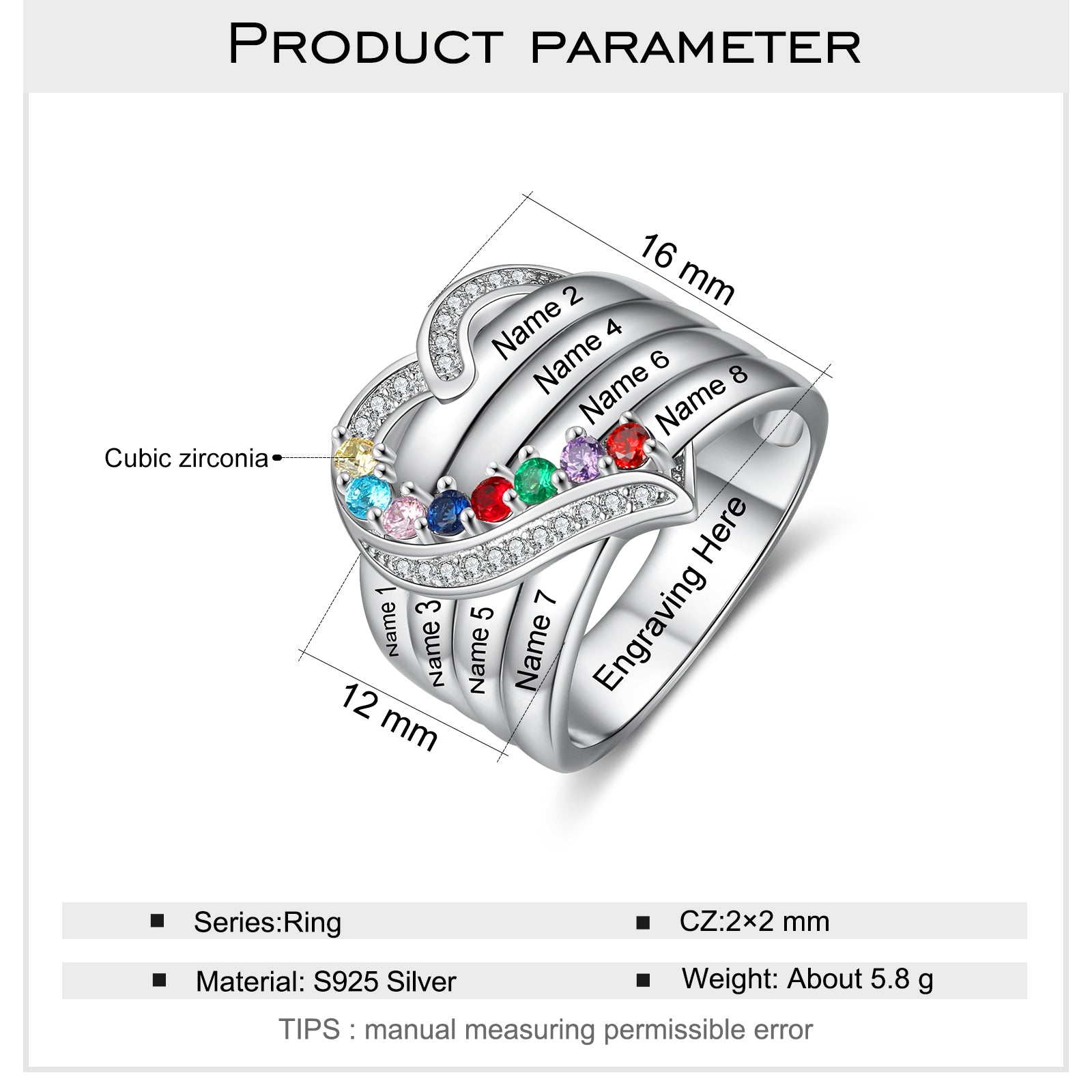 925 Sterling Silver Heart Ring