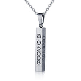 Personalized Stainless Steal Vertical Bar Necklace