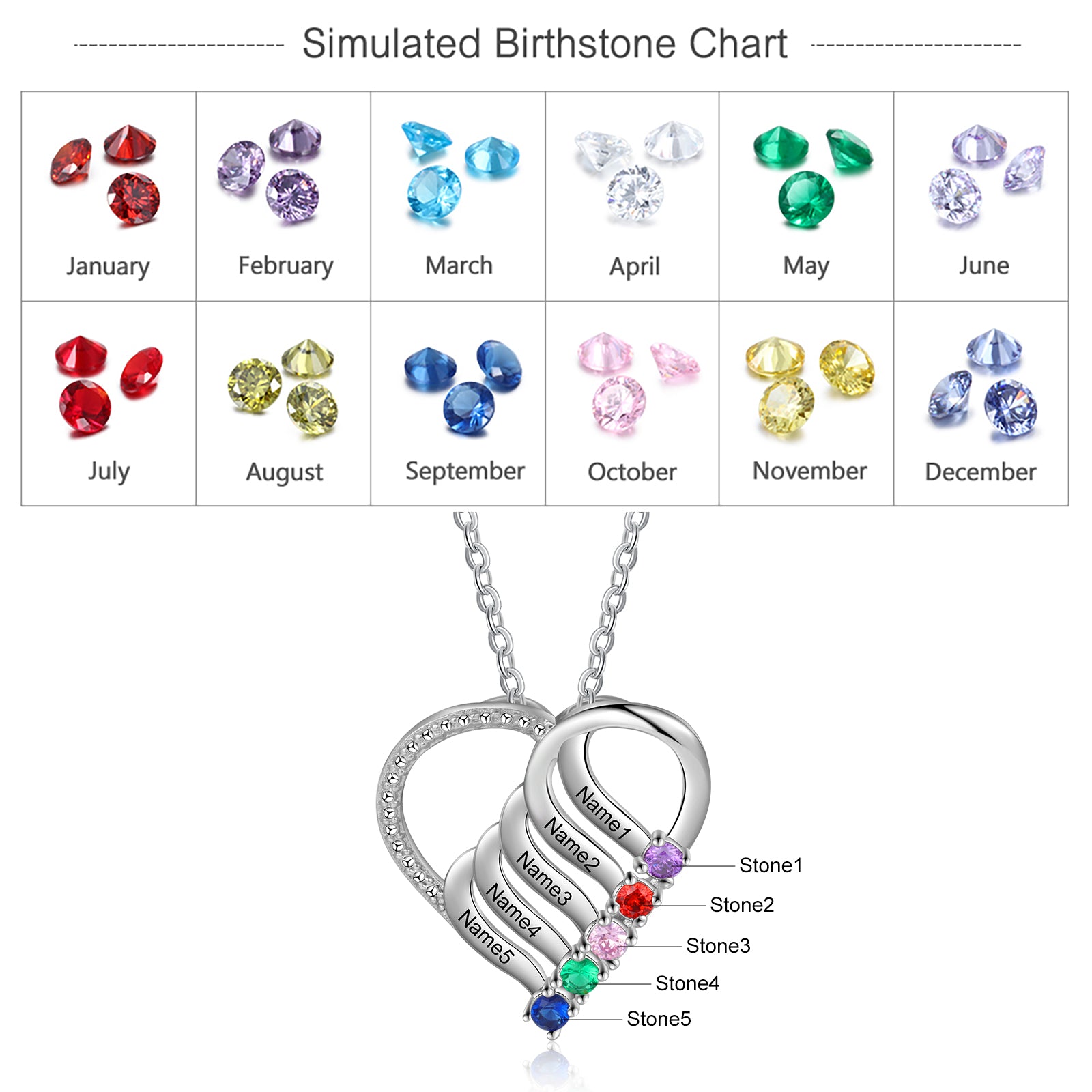 Rhodium Plated Heart Necklace