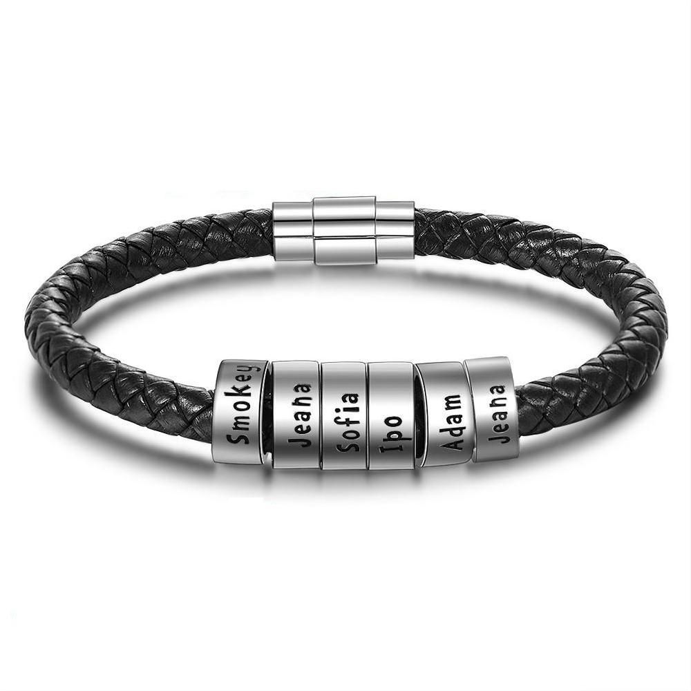 Custom Stainless Steel Leather Bracelets