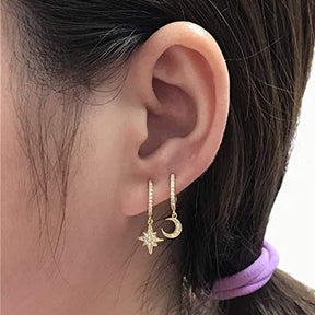 Star and Moon Earring