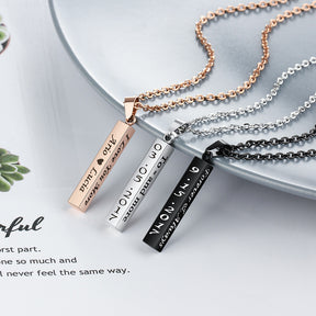 Personalized Stainless Steal Vertical Bar Necklace