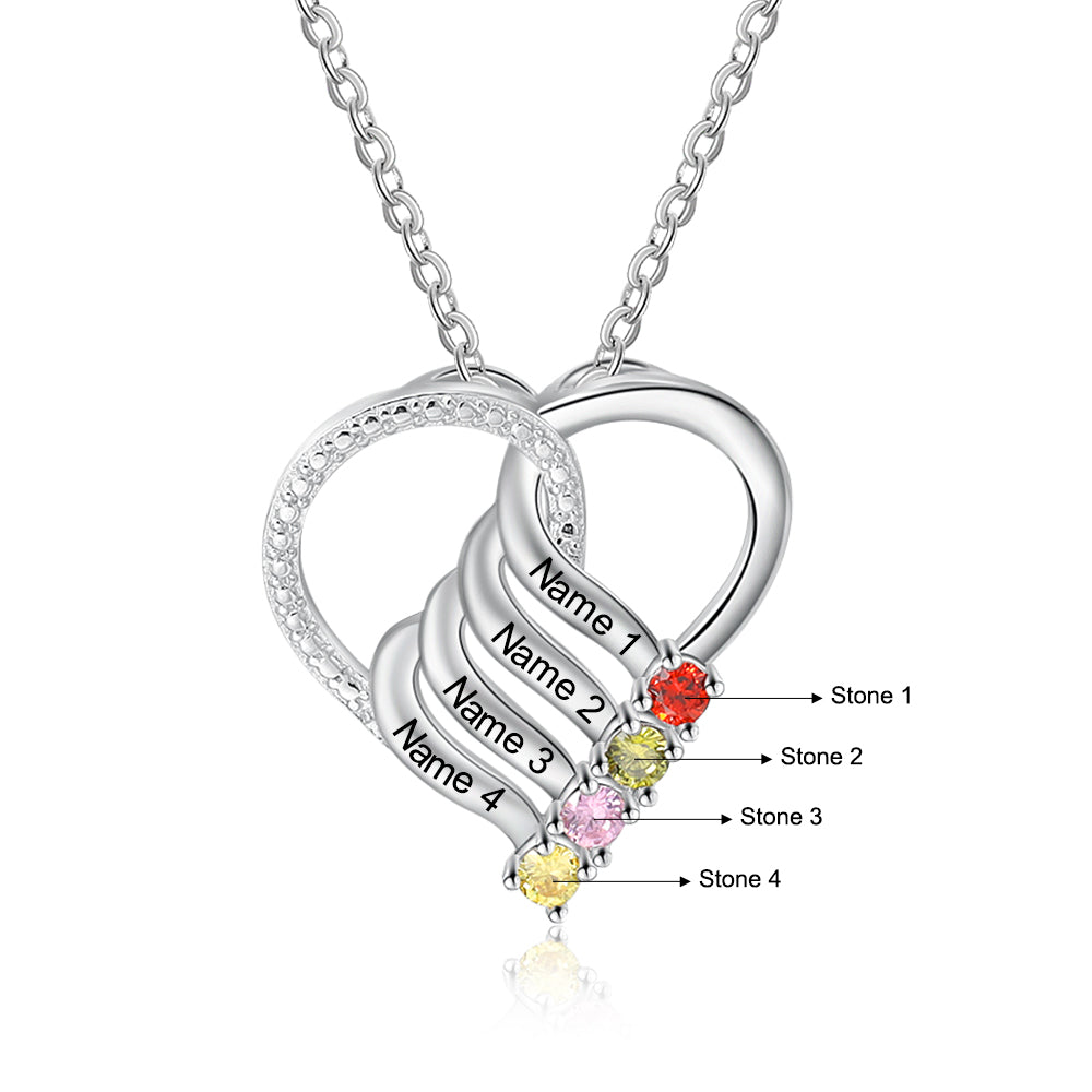 Rhodium Plated Heart Necklace