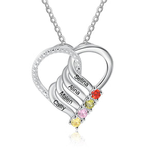 Rhodium Plated Heart Necklace