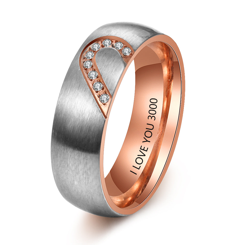 Personalized Stainless Steel Couple Ring