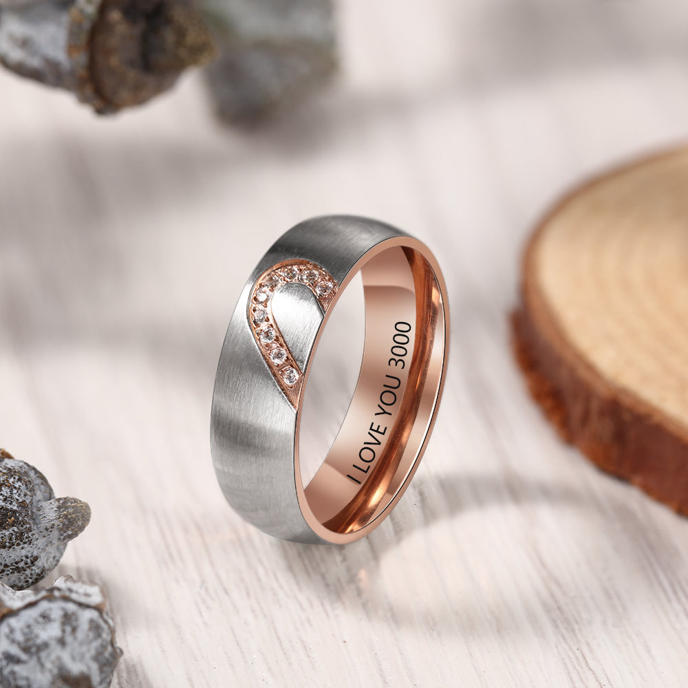 Personalized Stainless Steel Couple Ring